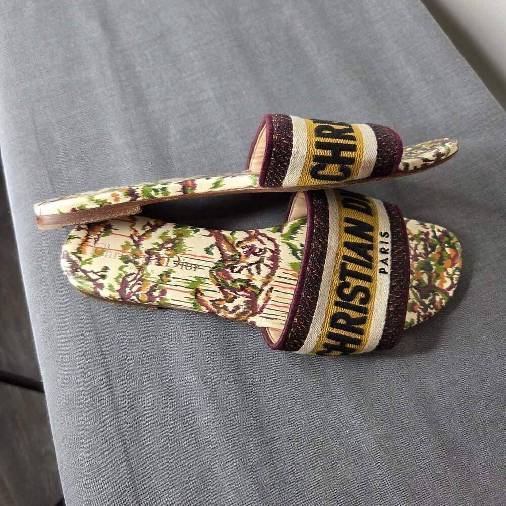 Women's - Dior Dway Slide Sandals EU 35.5 Floral Tapestry w/ Official COA - Picture 2 of 12